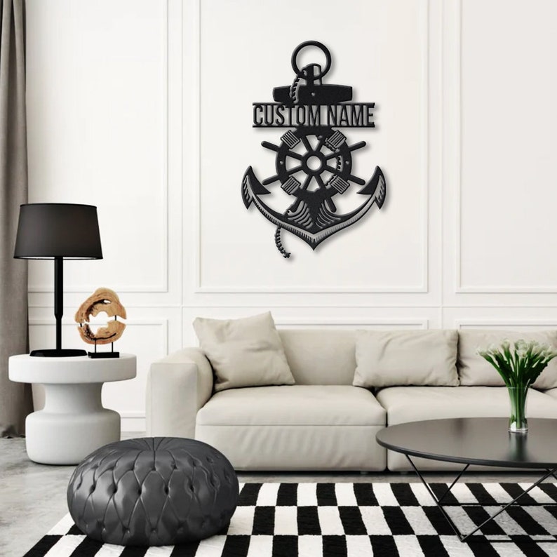 Custom Nautical Metal Wall Art with LED Lights